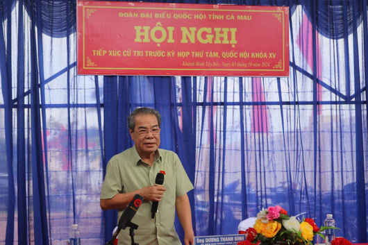 Trưởng Ban Dân nguyện tiếp xúc cử tri xã Khánh Bình Tây Bắc